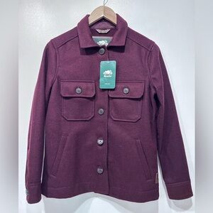 Roots Burgundy Bordeau Wool Shaket Utility Jacket‎ Size XS ( Slightly Oversized)